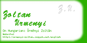 zoltan urmenyi business card