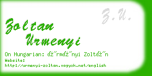 zoltan urmenyi business card